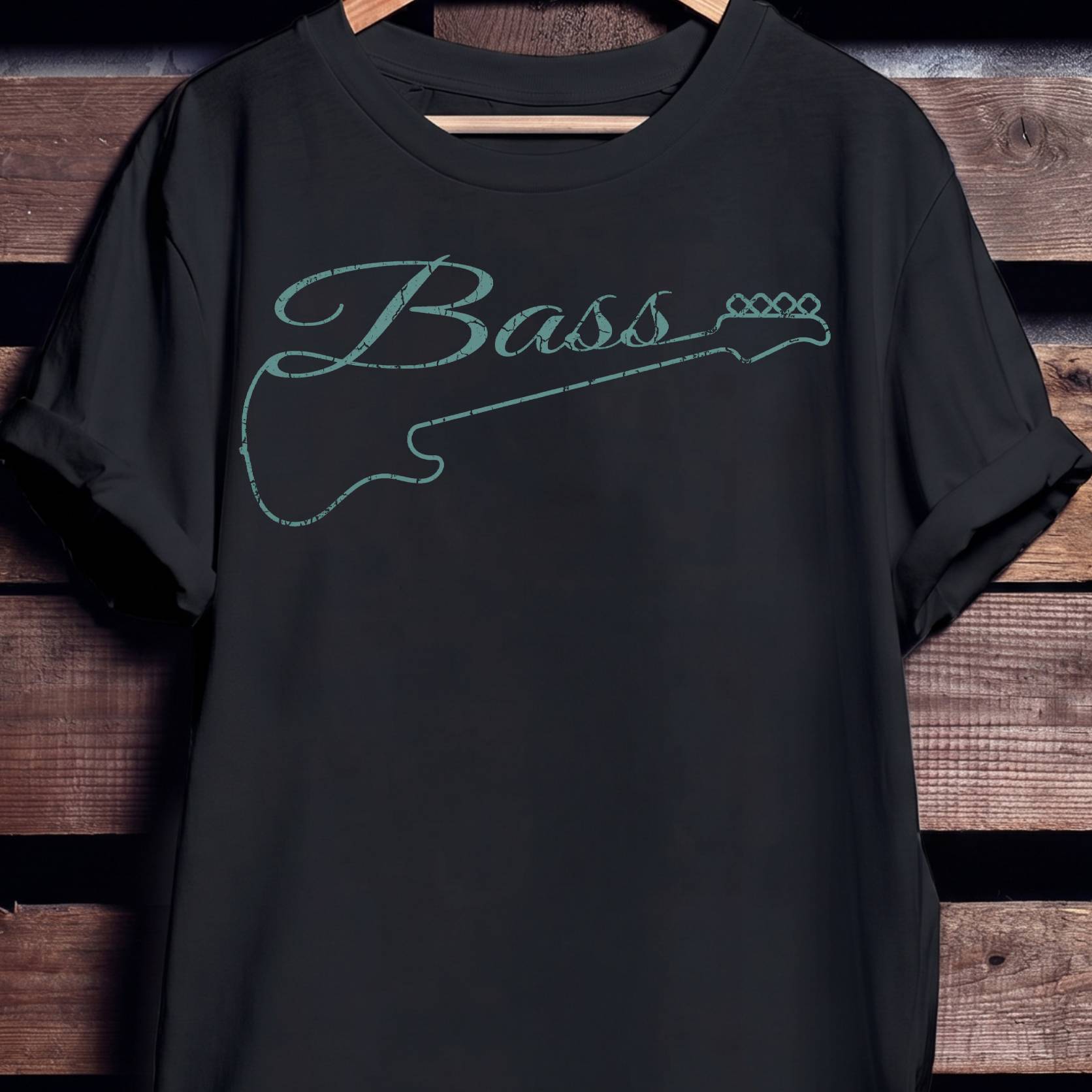 Bass Guitar Outline Graphic Tee - The Music Frontiers