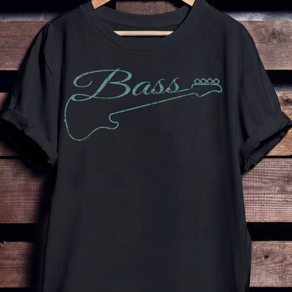 Bass Guitar Outline Graphic Tee - The Music Frontiers