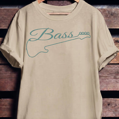 Bass Guitar Outline Graphic Tee - The Music Frontiers