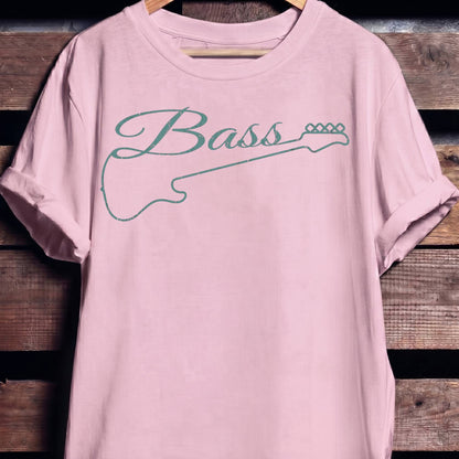 Bass Guitar Outline Graphic Tee - The Music Frontiers
