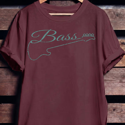 Bass Guitar Outline Graphic Tee - The Music Frontiers