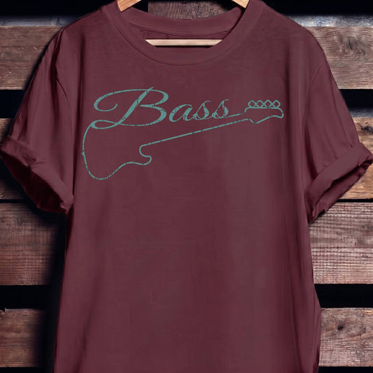 Bass Guitar Outline Graphic Tee - The Music Frontiers