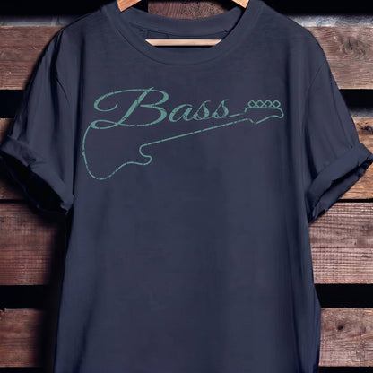 Bass Guitar Outline Graphic Tee - The Music Frontiers