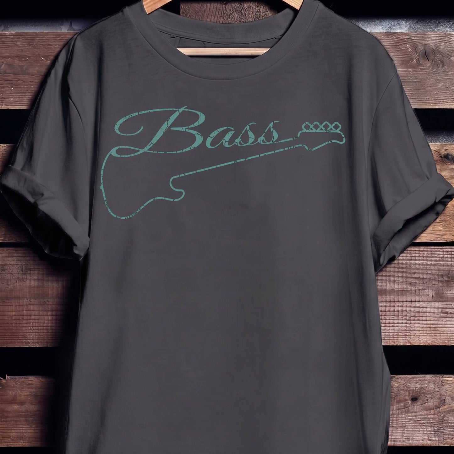 Bass Guitar Outline Graphic Tee - The Music Frontiers