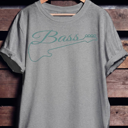 Bass Guitar Outline Graphic Tee - The Music Frontiers