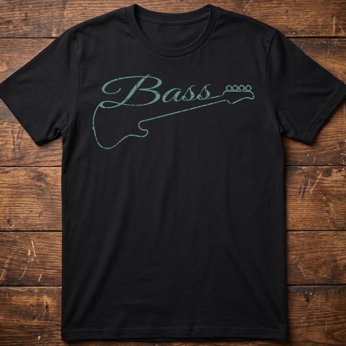 Bass Guitar Outline Graphic Tee - The Music Frontiers