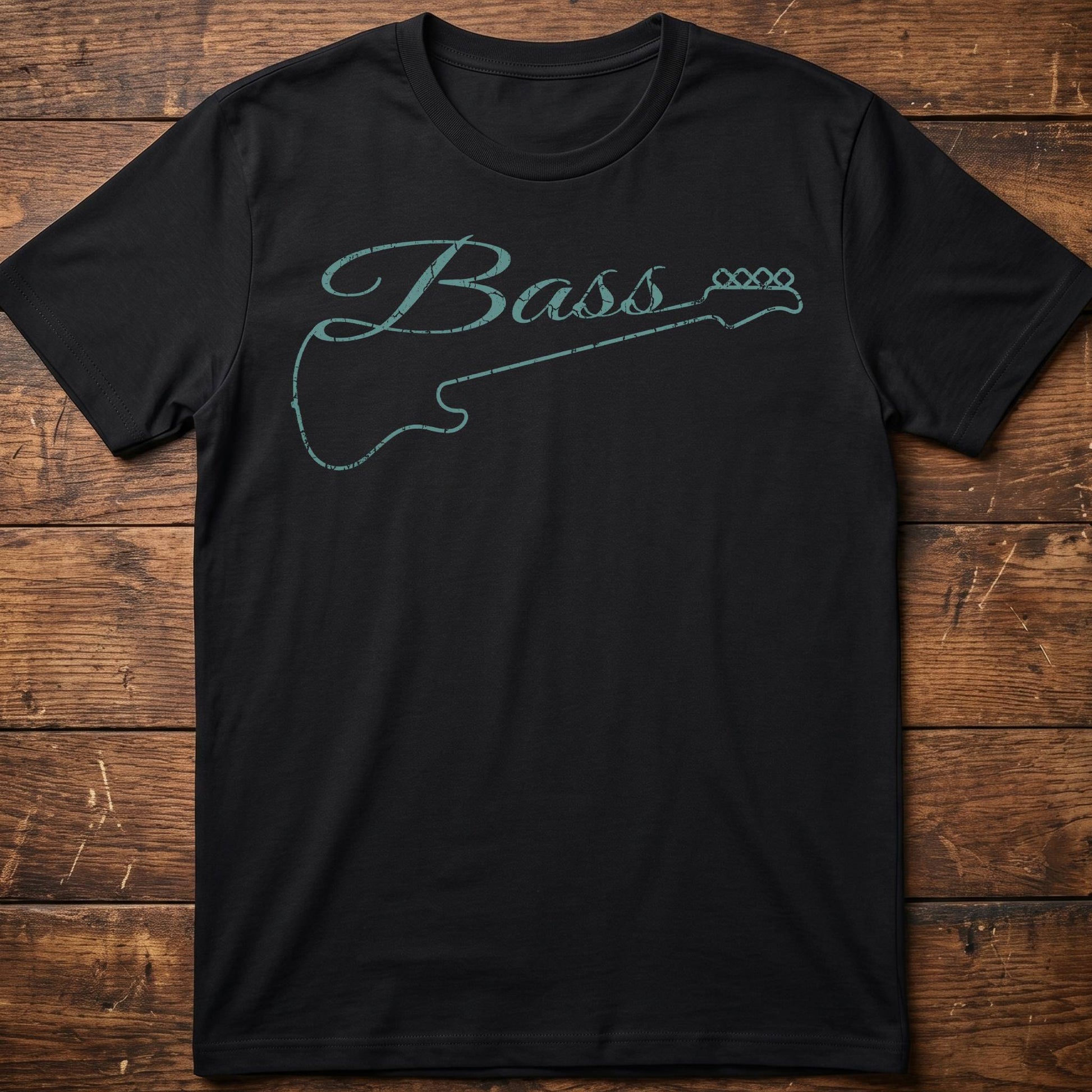 Bass Guitar Outline Graphic Tee - The Music Frontiers