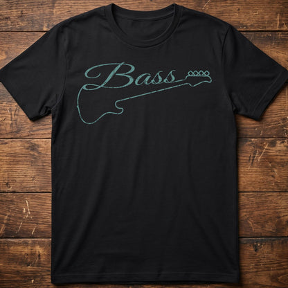Bass Guitar Outline Graphic Tee - The Music Frontiers