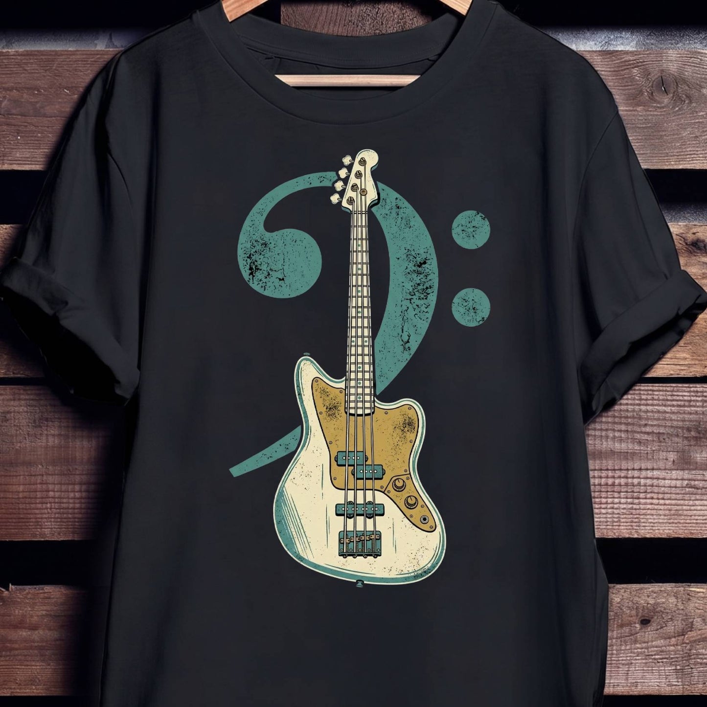 Bass Clef Guitar Graphic Tee