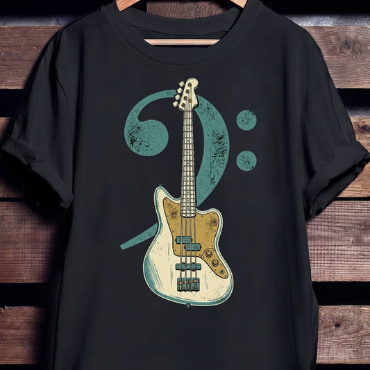Bass Clef Guitar Graphic Tee