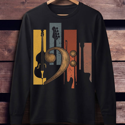 Bass Clef Instruments Retro Tee - Unisex Standard Long Sleeve