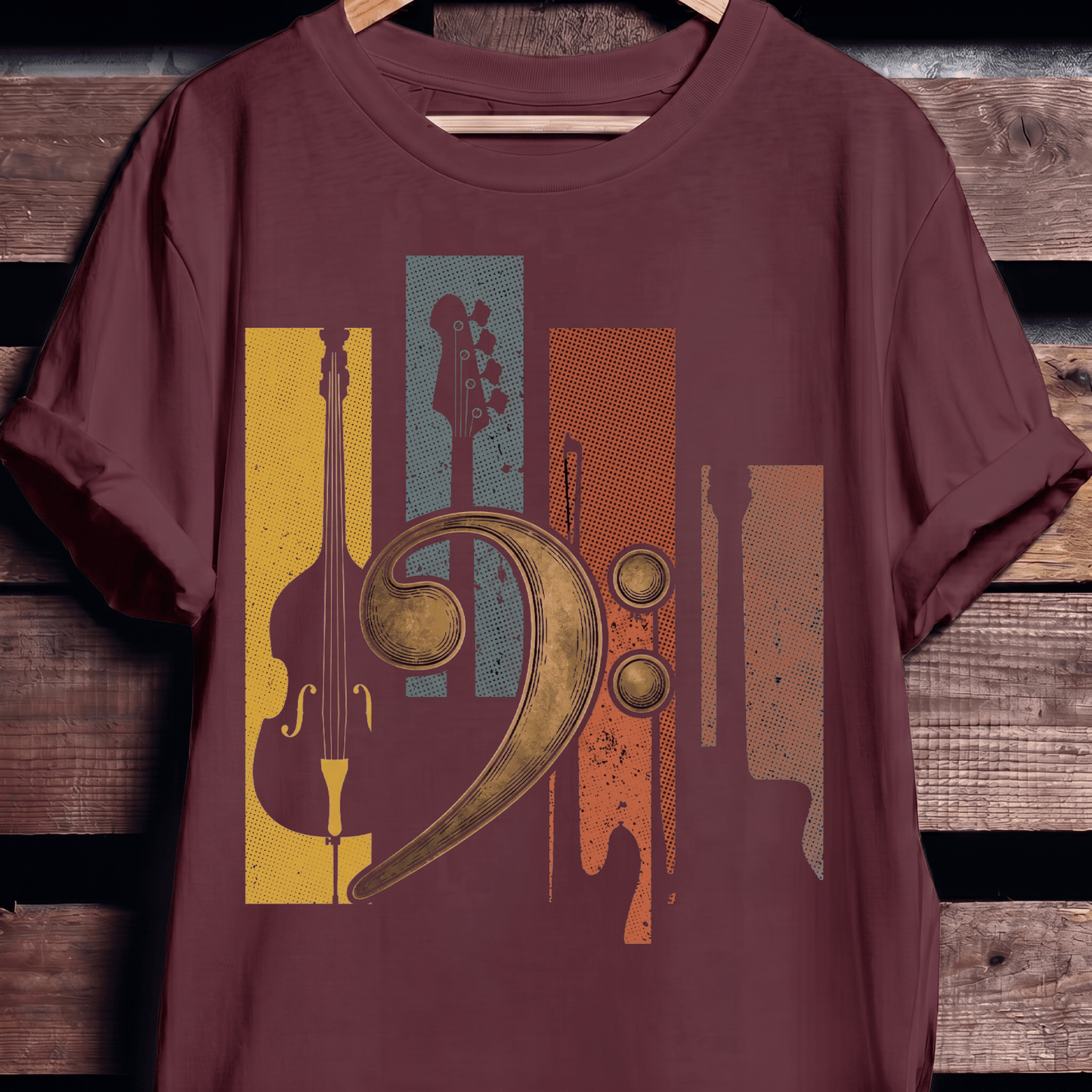 Bass Clef Instruments Retro Tee - The Music Frontiers
