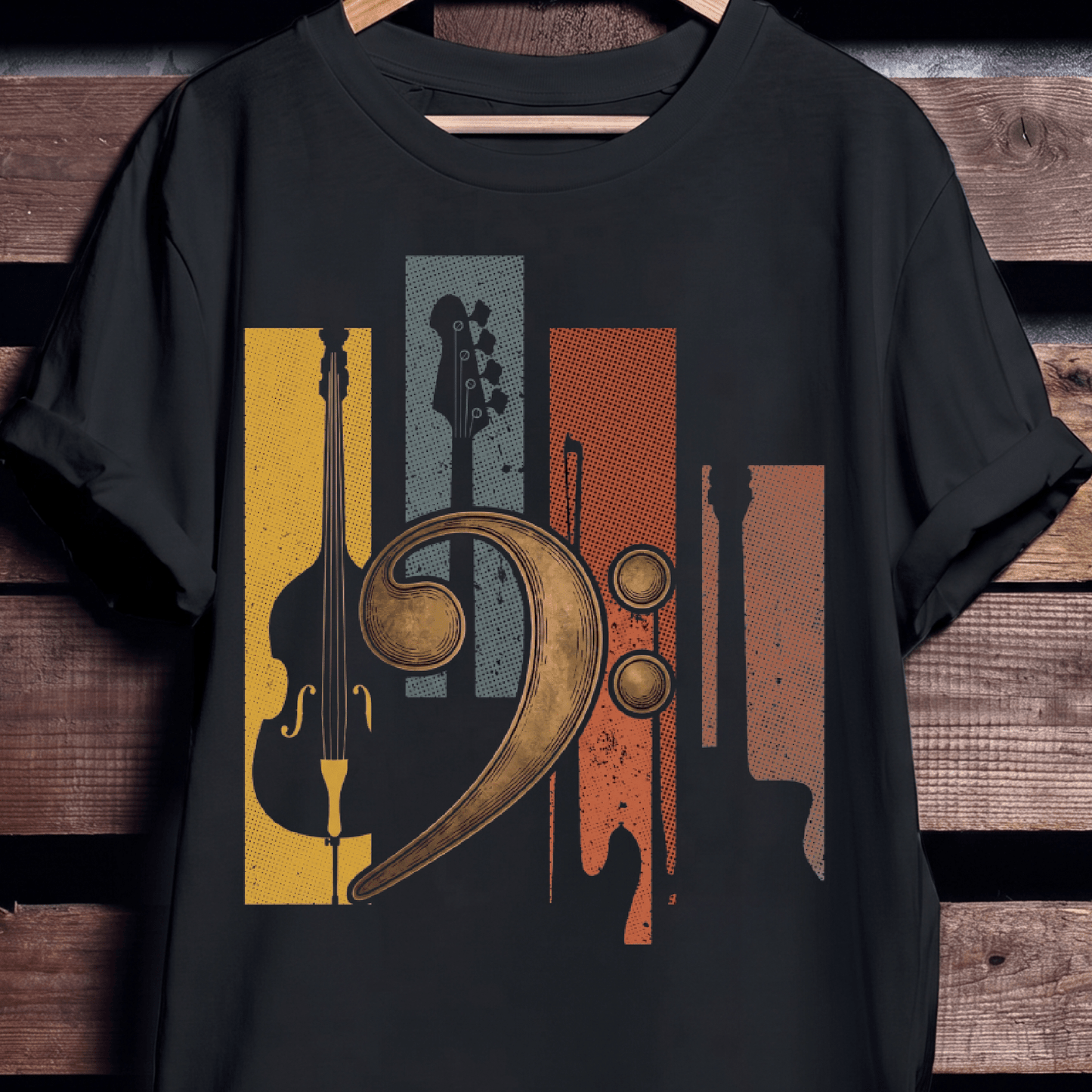 Bass Clef Instruments Retro Tee - The Music Frontiers