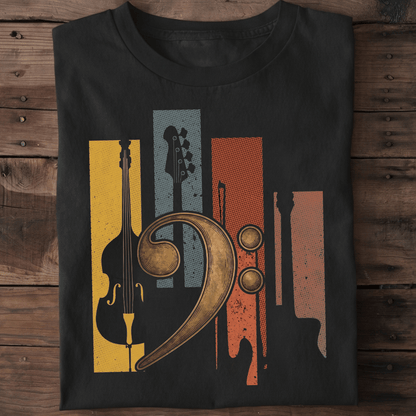 Bass Clef Instruments Retro Tee - The Music Frontiers