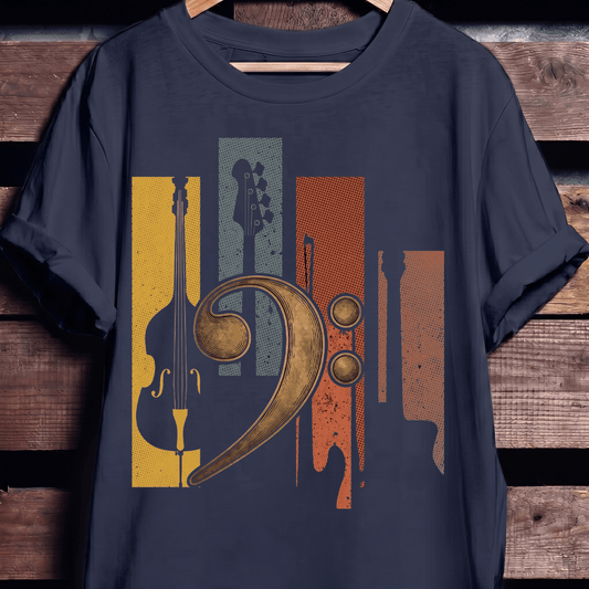 Bass Clef Instruments Retro Tee - The Music Frontiers