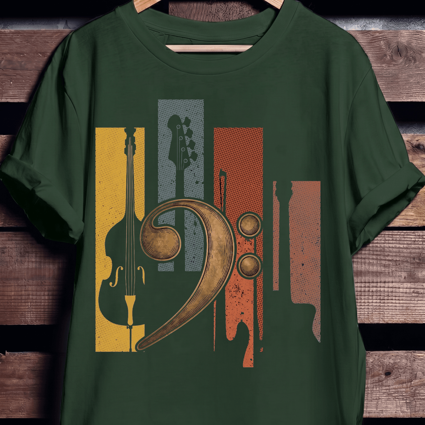 Bass Clef Instruments Retro Tee - The Music Frontiers