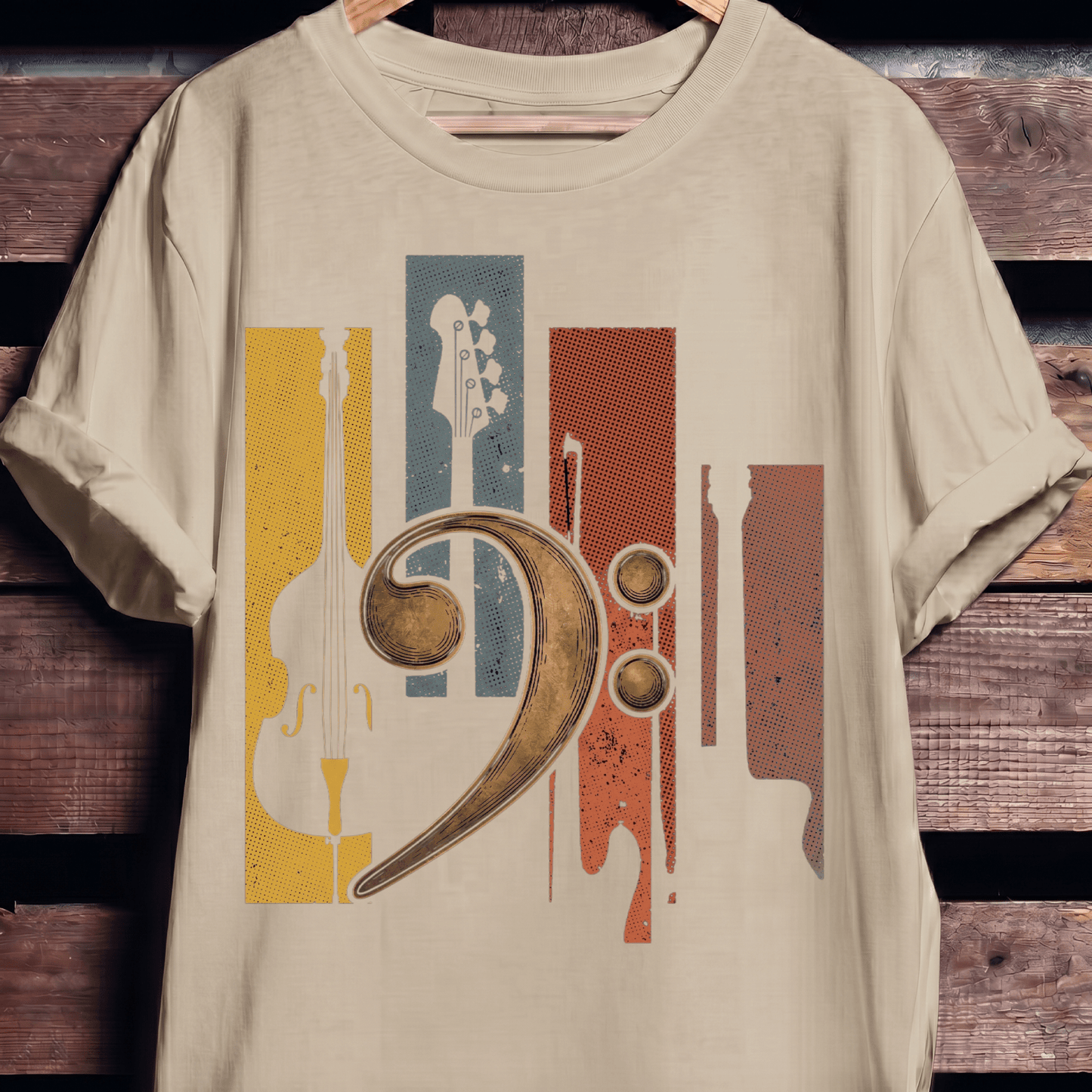 Bass Clef Instruments Retro Tee - The Music Frontiers