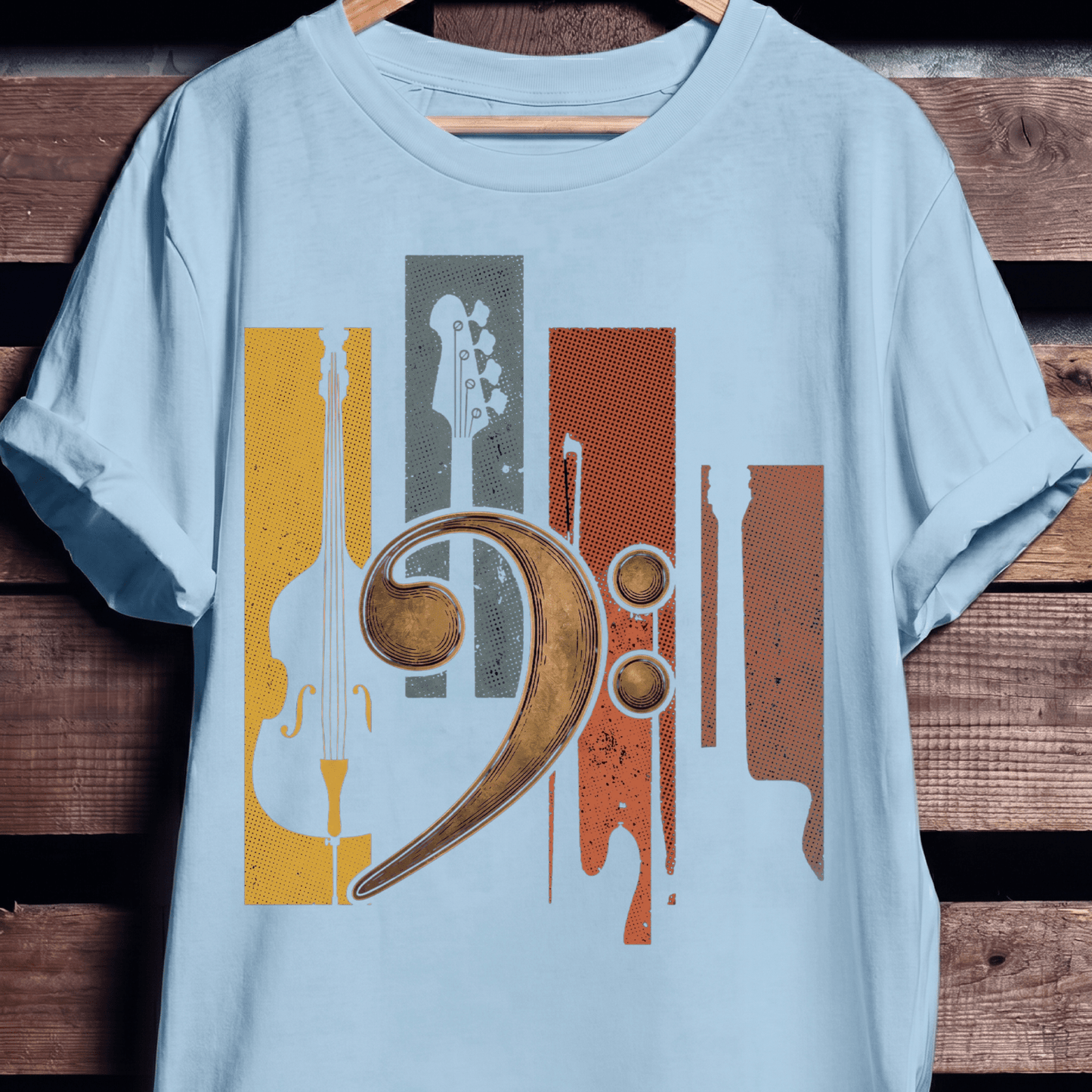 Bass Clef Instruments Retro Tee - The Music Frontiers
