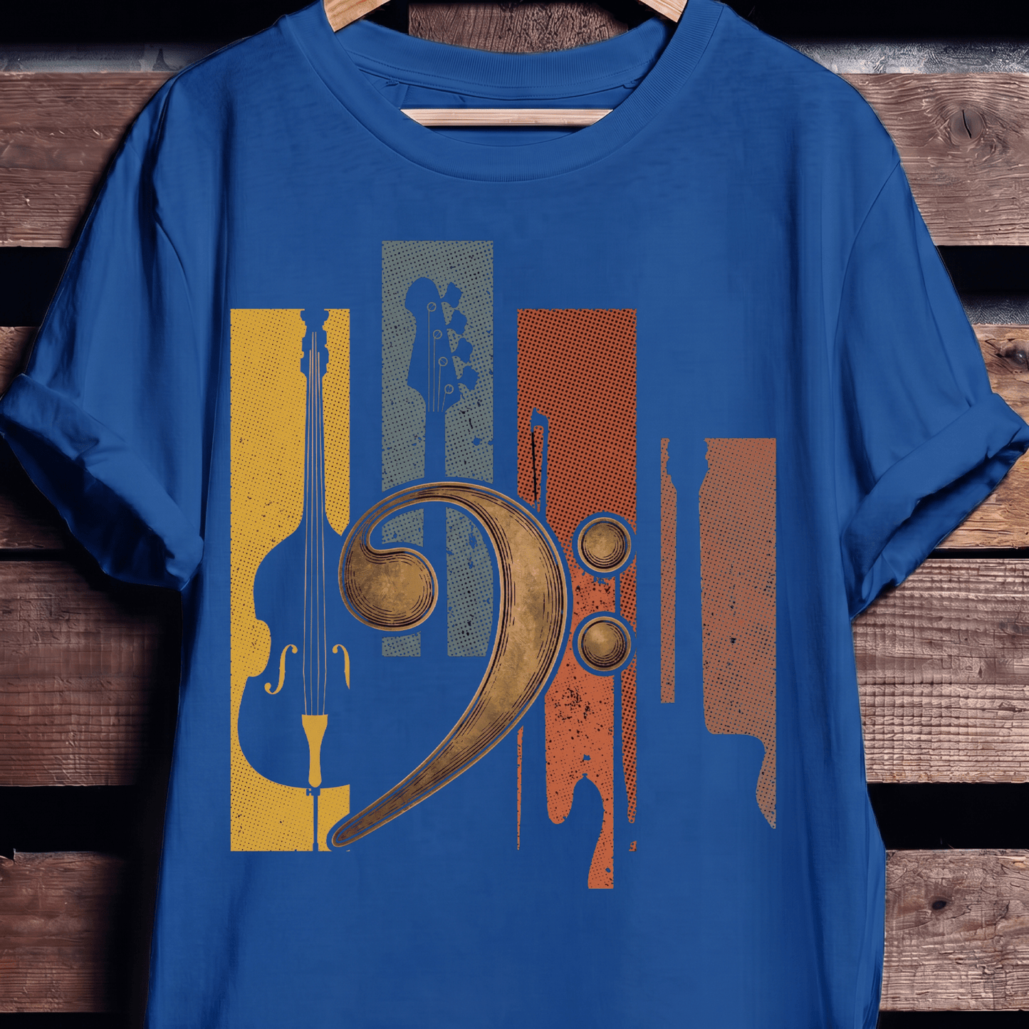 Bass Clef Instruments Retro Tee - The Music Frontiers