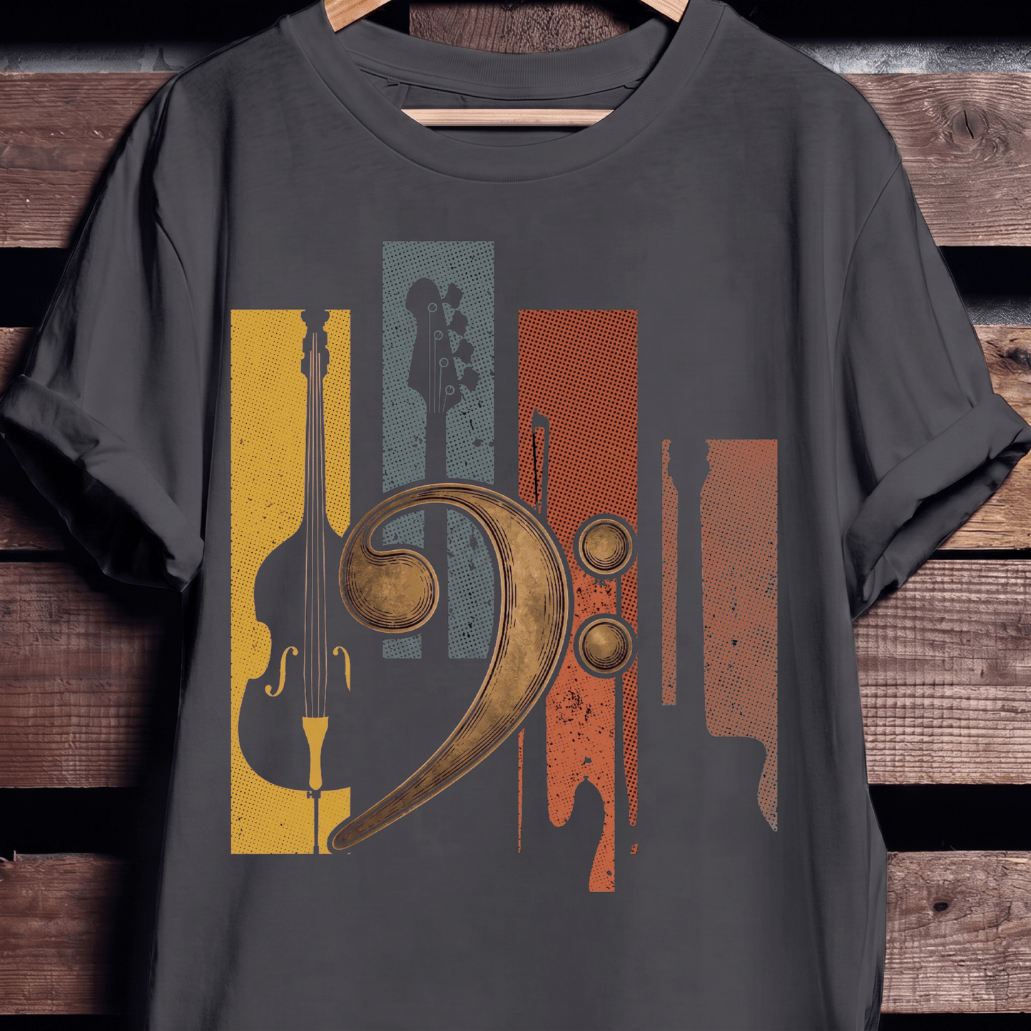 Bass Clef Instruments Retro Tee - The Music Frontiers