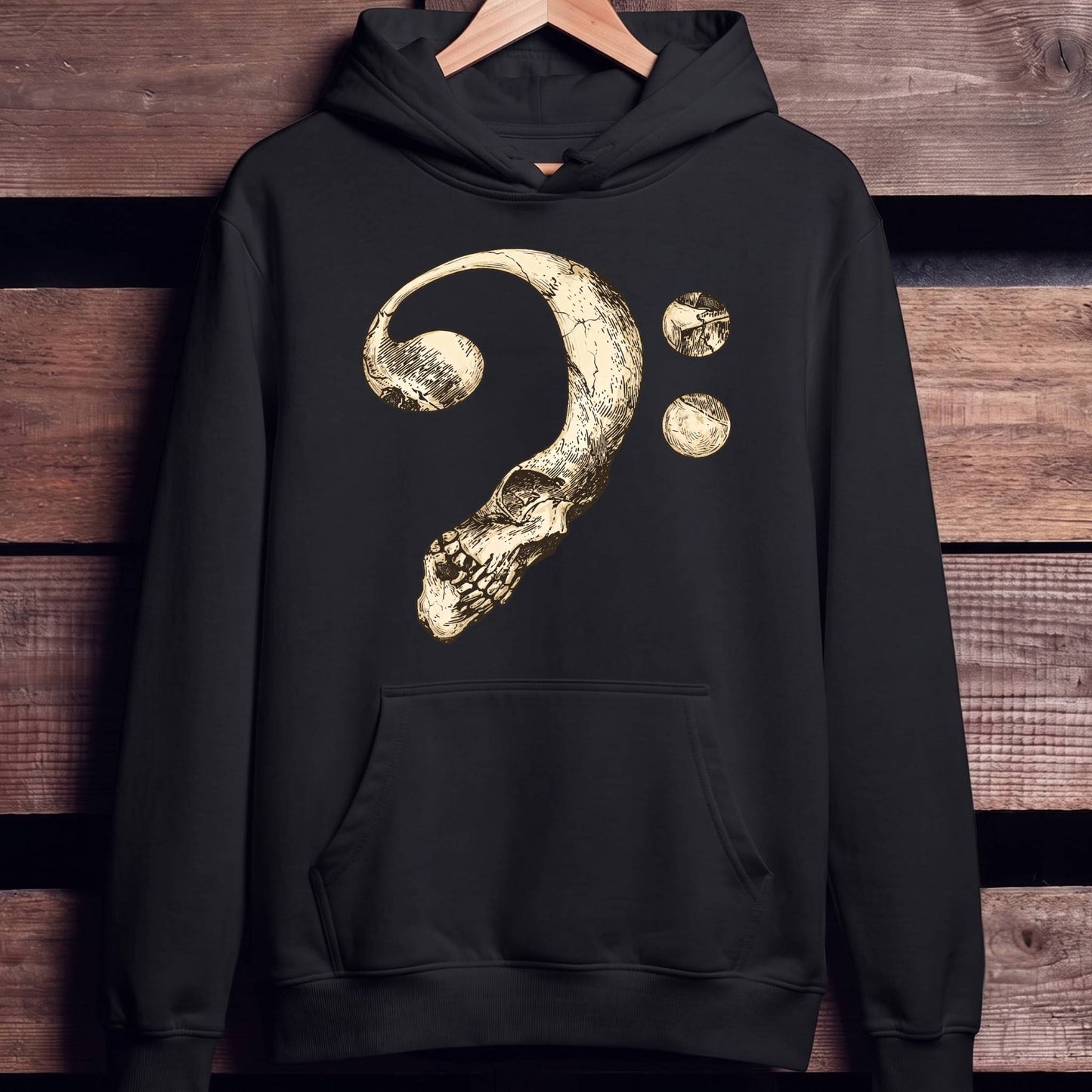 Bass Clef Skull Graphic Tee - Unisex Standard Hoodie