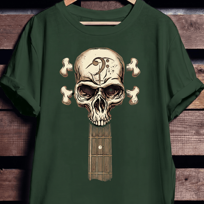 Bass Clef Skull Headstock Tee - The Music Frontiers