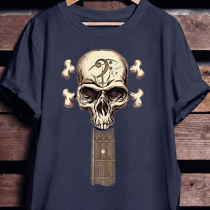 Bass Clef Skull Headstock Tee - The Music Frontiers