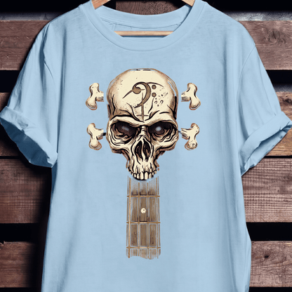 Bass Clef Skull Headstock Tee - The Music Frontiers