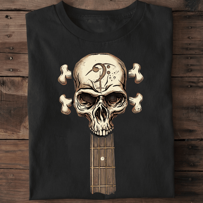 Bass Clef Skull Headstock Tee - The Music Frontiers