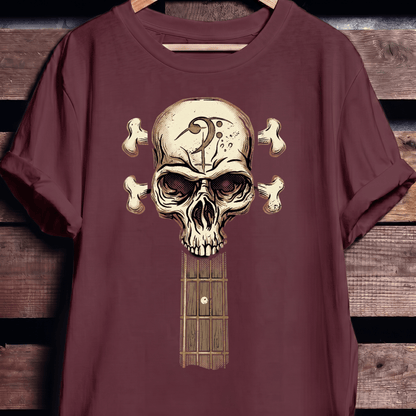 Bass Clef Skull Headstock Tee - The Music Frontiers