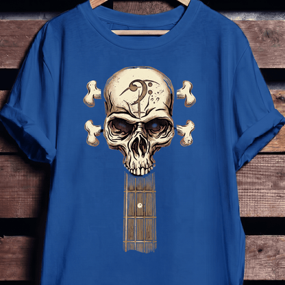Bass Clef Skull Headstock Tee - The Music Frontiers