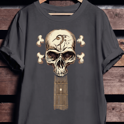 Bass Clef Skull Headstock Tee - The Music Frontiers