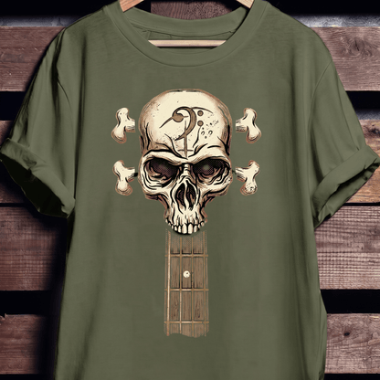 Bass Clef Skull Headstock Tee - The Music Frontiers