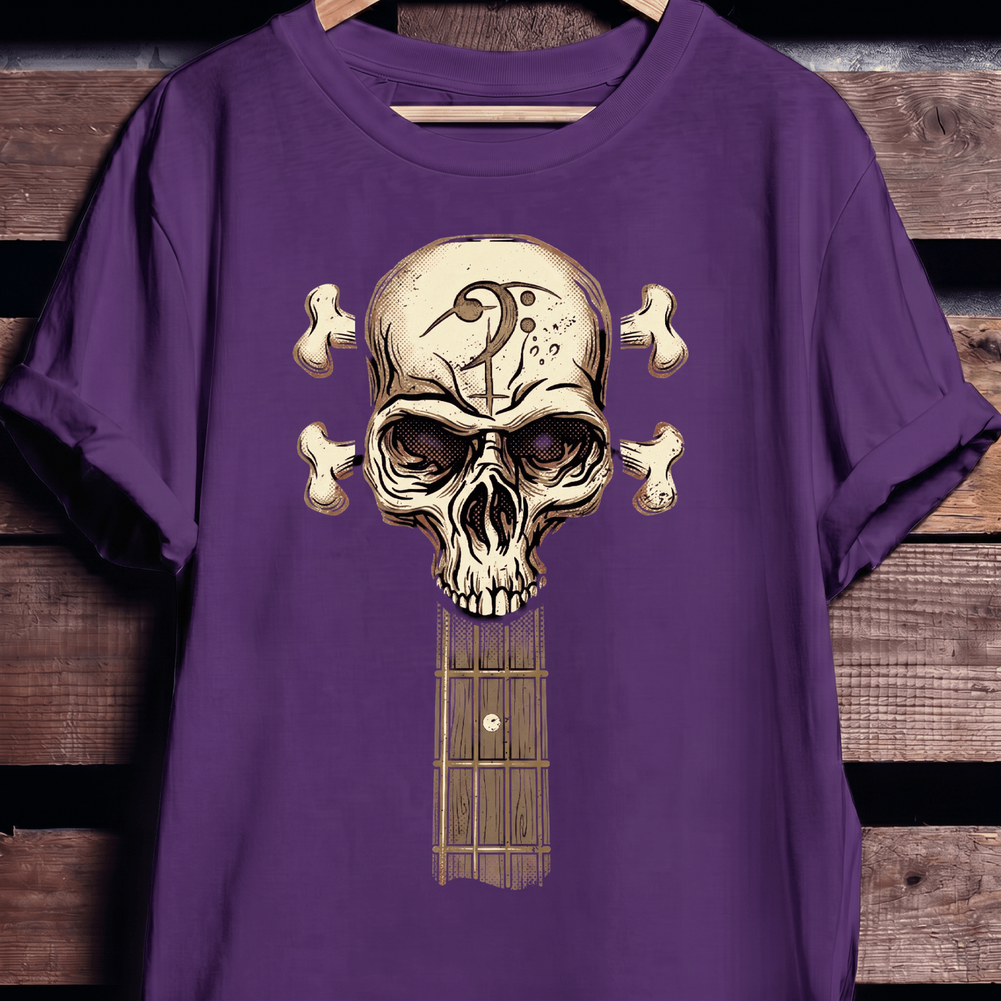 Bass Clef Skull Headstock Tee - The Music Frontiers