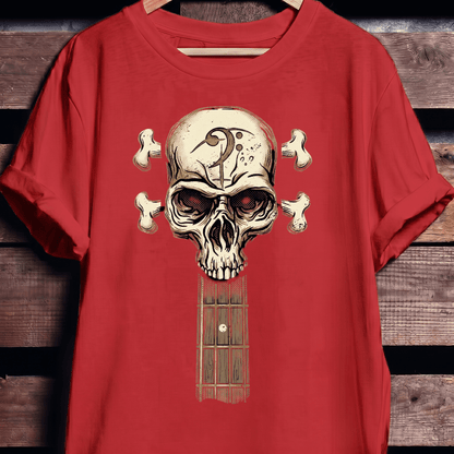 Bass Clef Skull Headstock Tee - The Music Frontiers