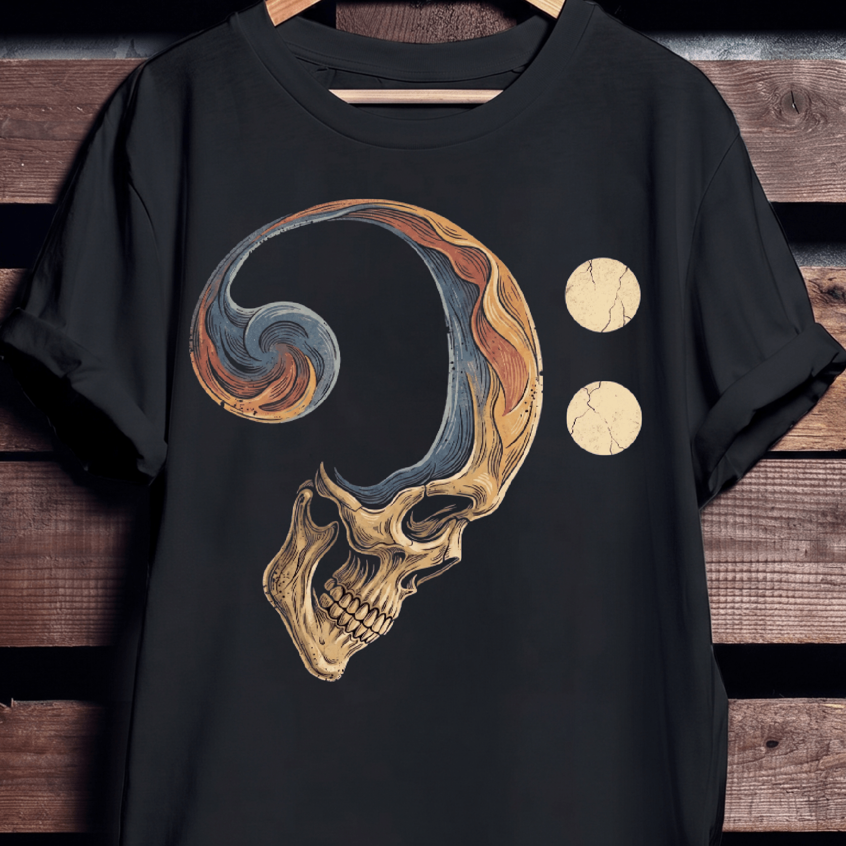 Bass Clef Skull Rhythm Tee - The Music Frontiers