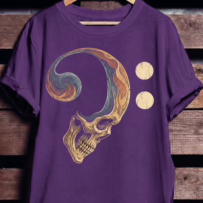 Bass Clef Skull Rhythm Tee - The Music Frontiers