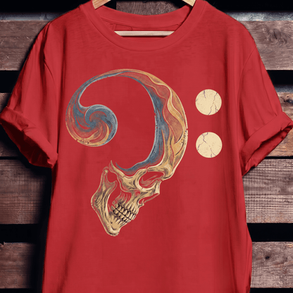 Bass Clef Skull Rhythm Tee - The Music Frontiers