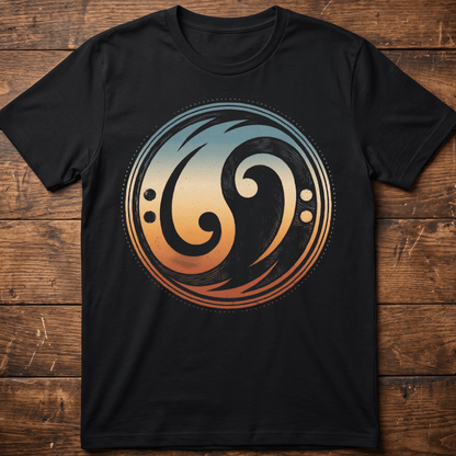Bass Clef Yin Yang Retro Tee - The Music Frontiers