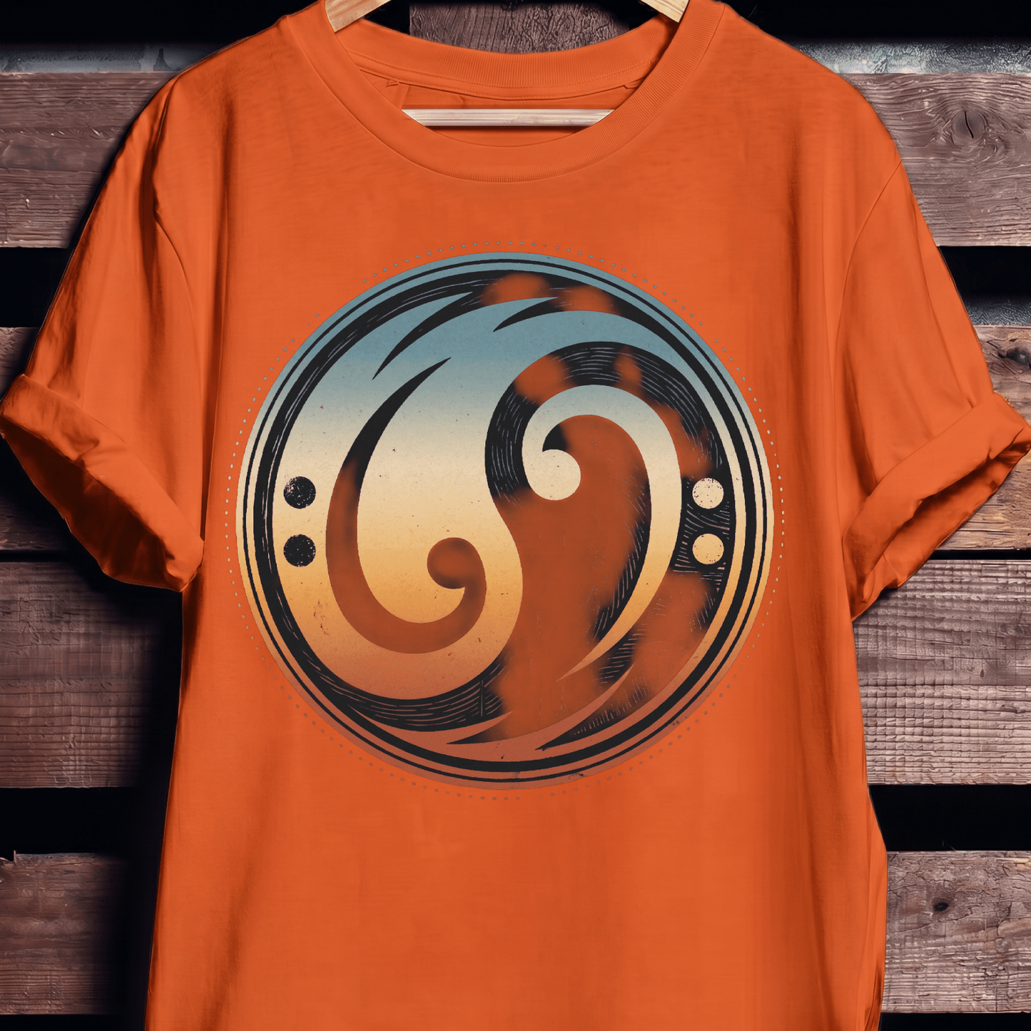 Bass Clef Yin Yang Retro Tee - The Music Frontiers
