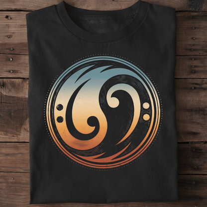 Bass Clef Yin Yang Retro Tee - The Music Frontiers