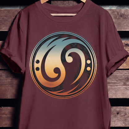 Bass Clef Yin Yang Retro Tee - The Music Frontiers
