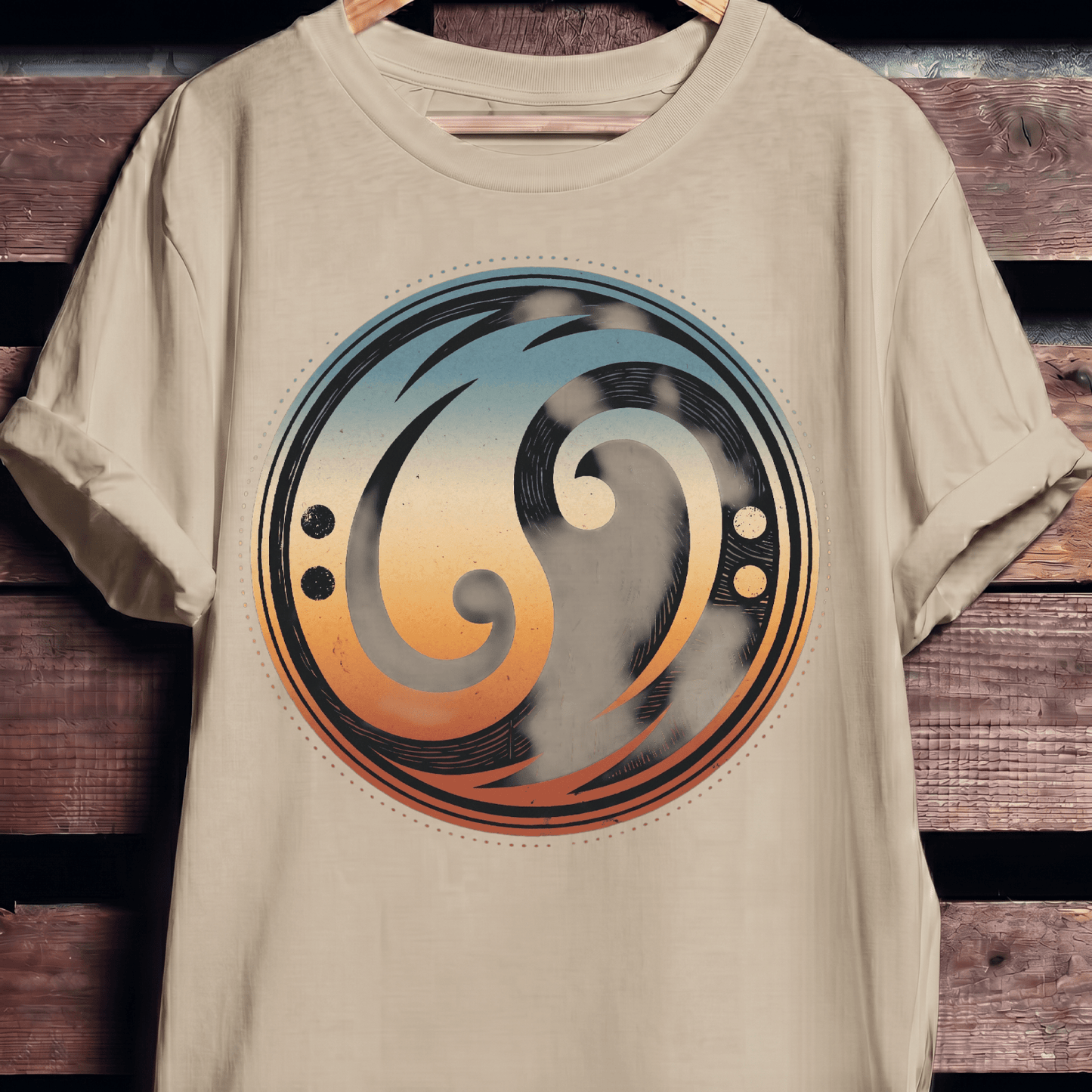 Bass Clef Yin Yang Retro Tee - The Music Frontiers