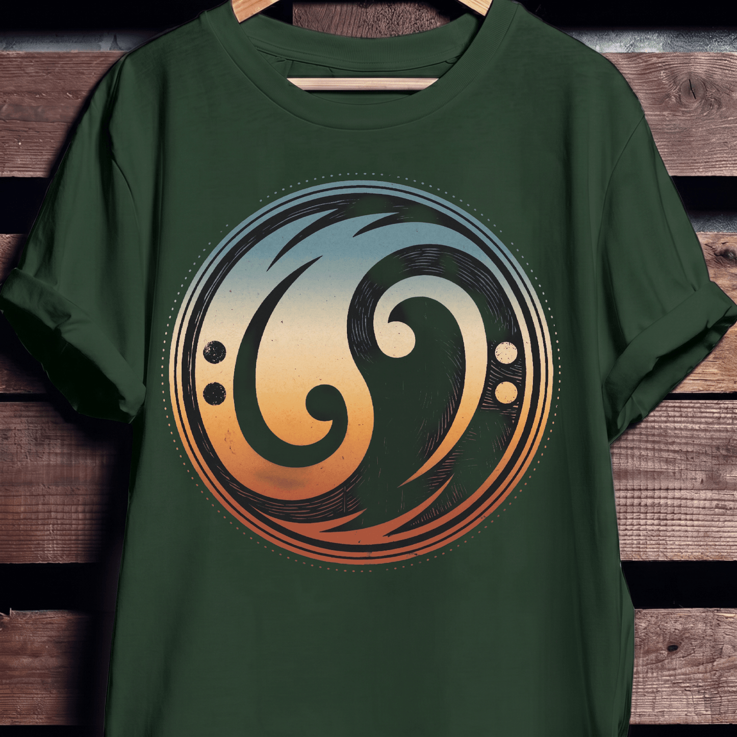 Bass Clef Yin Yang Retro Tee - The Music Frontiers