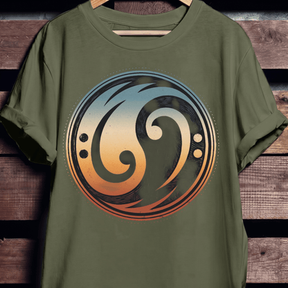 Bass Clef Yin Yang Retro Tee - The Music Frontiers