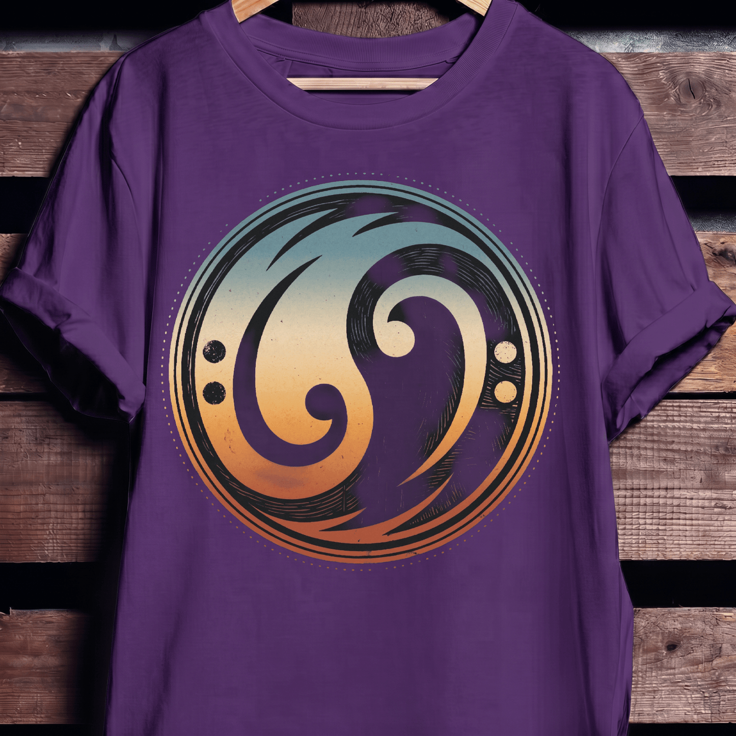 Bass Clef Yin Yang Retro Tee - The Music Frontiers