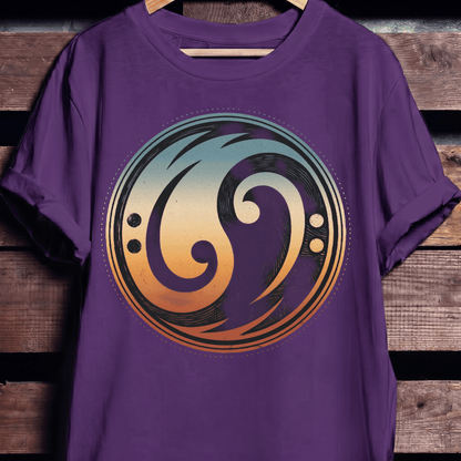 Bass Clef Yin Yang Retro Tee - The Music Frontiers