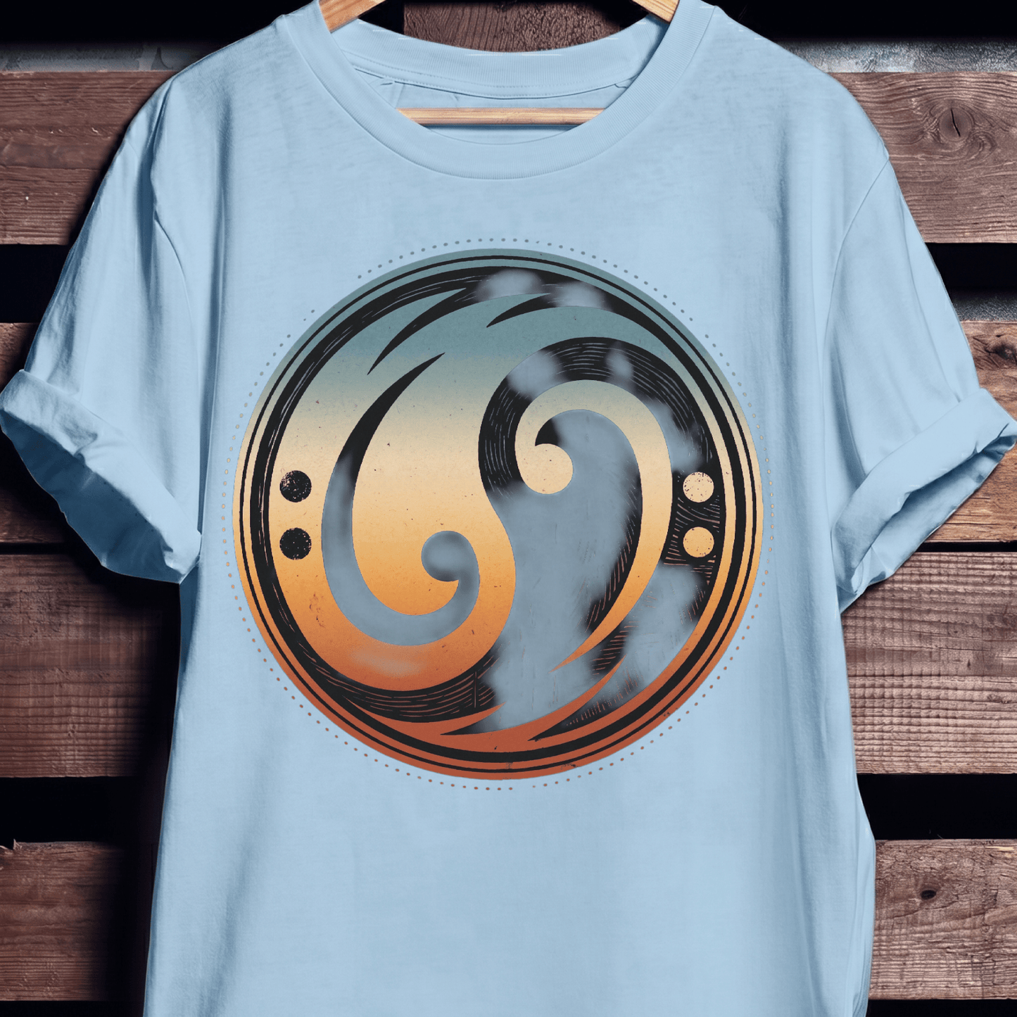 Bass Clef Yin Yang Retro Tee - The Music Frontiers