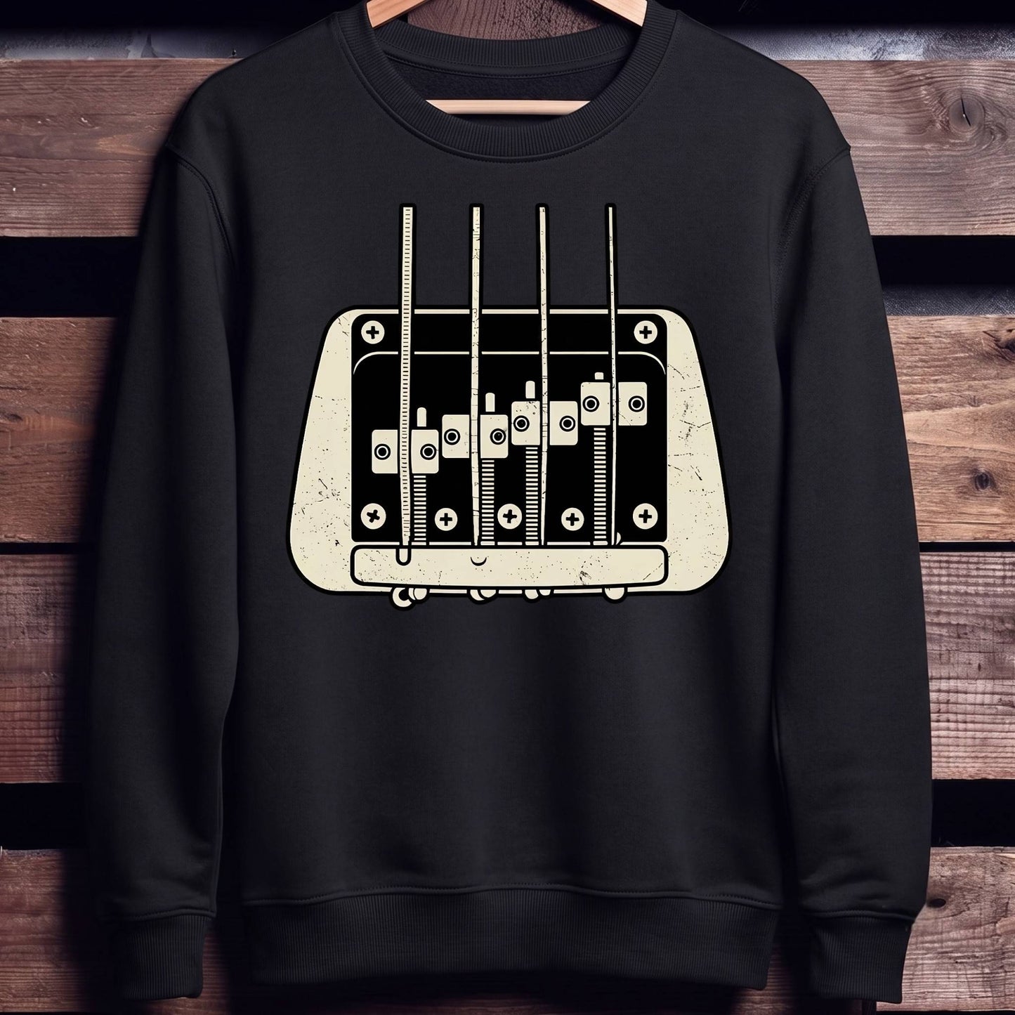 Bass Guitar Bridge Graphic Tee - Unisex Standard Crew Neck Sweatshirt