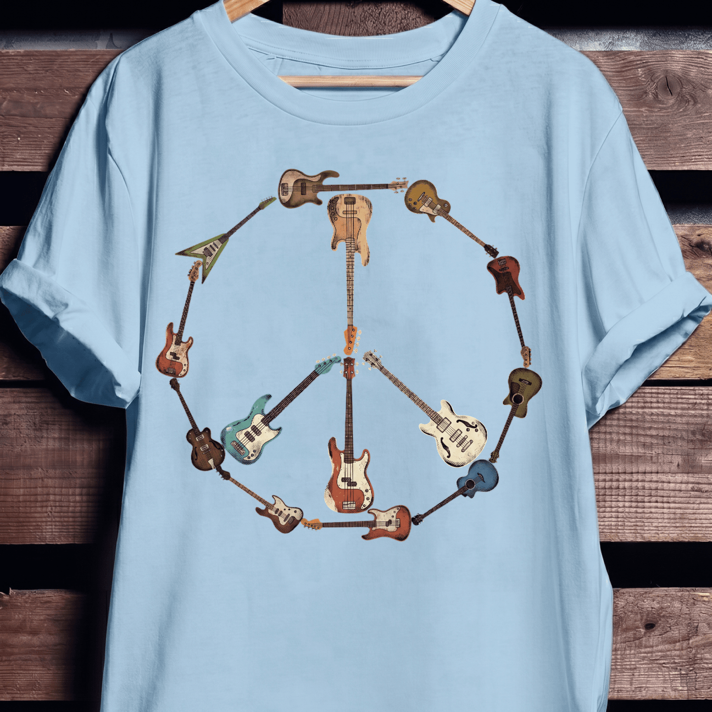 Bass Guitar Peace Sign Tee - The Music Frontiers